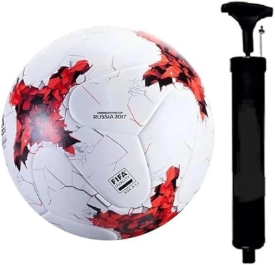 Getnow Products White Red Football (Size 5) with Air Pump Football - Size: 5(Pack of 1, White, Red)