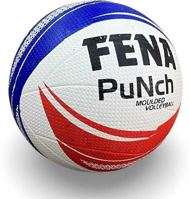 Fena Super Quality Rubber Moulded Vollyball Volleyball - Size: 4(Standard, Pack of 1, White, Red)