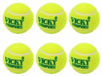 Vicky sports Light Cricket Tennis Ball(Standard, Pack of 6, Yellow)