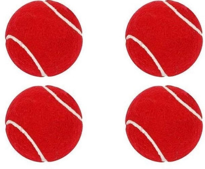 HOUSE OF COMMON Red cricket tennis ball Cricket Leather Ball(Standard, Pack of 4)