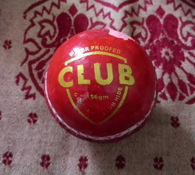 MD Enterprises 1 Cricket Leather Ball(Standard, Pack of 1, Red)