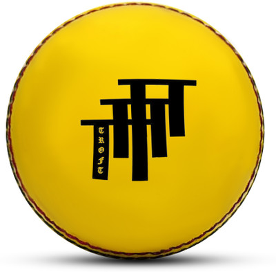 TrofT Indoor Yellow Cricket Leather Ball(Standard, Pack of 1, Yellow)