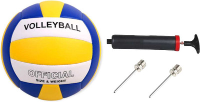 SHORYA Super Quality pvc volleyball Size - 5 With Air Pump with 2 Niddle Volleyball - Size: 4(Standard, Pack of 1)