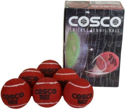 COSCO Tuff Cricket Tennis Ball(Pack of 6, Red)