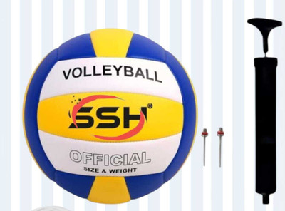 Kedarnath Traders Soft Hand Stiched SSH 18 Pannel Volleyball With Volleyball Pump Volleyball - Size: 4(Standard, Pack of 2, Multicolor)