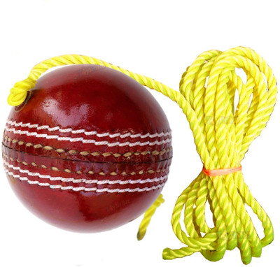 MD Enterprises Red Hanging RB P1 Cricket Leather Ball(Standard, Pack of 1, Red)