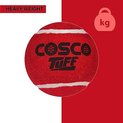 Tuff COSCO Red Heavy/Hard Cricket Tennis Ball(Standard, Pack of 6, Red)
