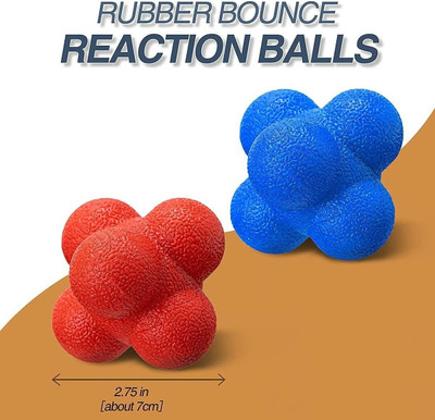 gamers hub Hexagonal Reaction Ball, Rubber Reaction Bounce Balls, Speed Reflex Training Reaction Ball(Standard, Pack of 5)