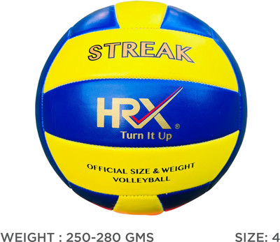 HRX Streak Volleyball – Size: 4  (Pack Of 1, Blue, Yellow) For Rs. 199 @ 80 %