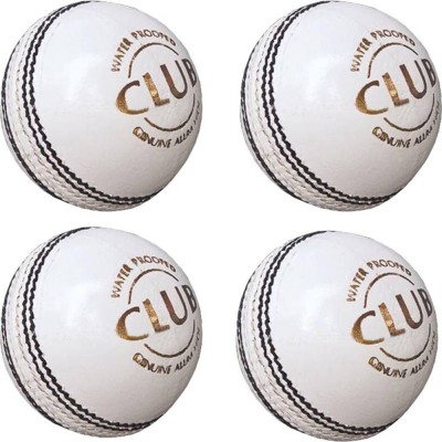 PARADISE COLLECTION Best Quality PC CLUB LEATHER WHITE BALL 4 PC [PACK OF 4 ] Cricket Leather Ball(Pack of 4, White)