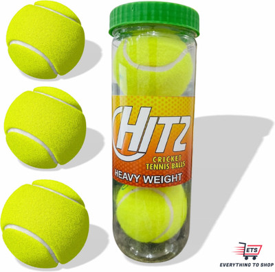 ETS Cricket Tennis Balls I Hitz Tennis Balls Heavy Weight Cricket Tennis Ball(Standard, Pack of 3)