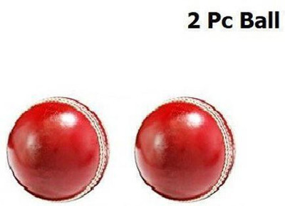 MD Enterprises Cricket Red Leather Ball Cricket 2 Pc Ball (Pack Of 2, Red) Cricket Leather Ball(Standard, Pack of 1, Red)