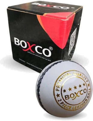 BOXCO Premium Hand Stiched Two Piece Cricket Leather Ball for Practice, T20 Matches Cricket Leather Ball(Pack of 1, White)