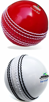 Jaspo Incredi Ball (PACK-OF-2)Soft Training/Practice Ball Cricket Synthetic Ball(Standard, Pack of 2, Red, White)
