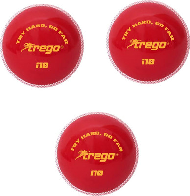 Trego Tournament Synthetic Cricket Ball Wind Ball Cricket Synthetic Ball(Standard, Pack of 3, Red)