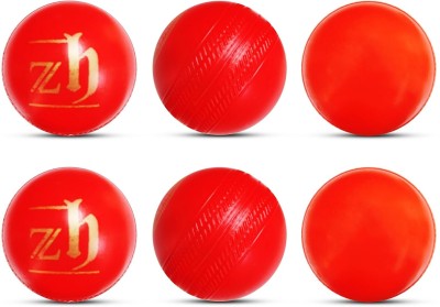 ZH Red Plastic Ball White Non Toxic Pack of 6 (50 Gm Per Ball) Cricket Training Ball(Pack of 12, Red)