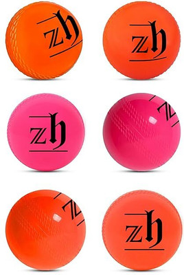 ZH Wind ball Cricket Synthetic Ball(Standard, Pack of 6, Orange, Pink)