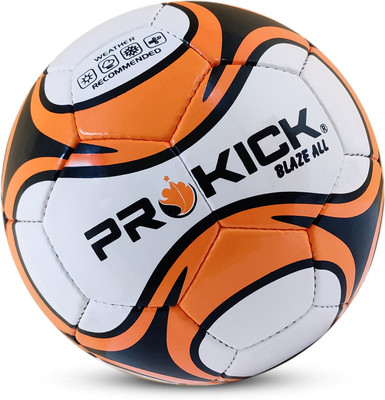 Prokick Blaze All Hand Stitched 32 Panel PU Football - Size: 5(Standard, Pack of 1, White, Orange, Black)