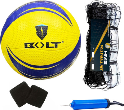 BOLT Combo Volleyball Twister with Net 360N, Pump&Wrist Band(Ball+Net+Pump+WristBand) Volleyball - Size: 4(Standard, Pack of 4) BOLT Combo Volleyball Twister with Net 360N, Pump&Wrist Band(Ball+Net+Pump+WristBand) Volleyball - Size: 4(Standard, Pack of 4)