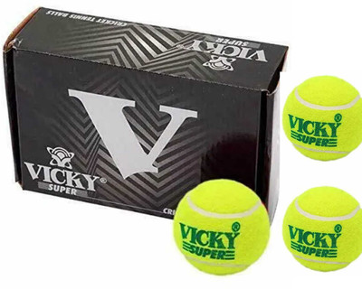 VICKY VICKY Vicky Cricket Tennis Ball(Standard, Pack of 3, Yellow)