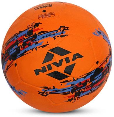 NIVIA Storm, Rubber Moulded, Ideal For Natural & Artificial Turf Surfaces, Training Football - Size: 5(Standard, Pack of 1, Orange)
