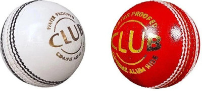 MD Enterprises Leather balls Combo Pack Cricket Leather Ball(Standard, Pack of 1, Red, White)