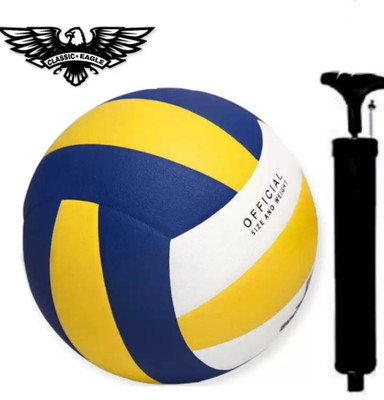 VISHWA SUPER SOFT RUBBER OFFICIAL VOLLEYBALL WITH AIR PUMP SIZE-4 Volleyball - Size: 4(Standard, Pack of 1)