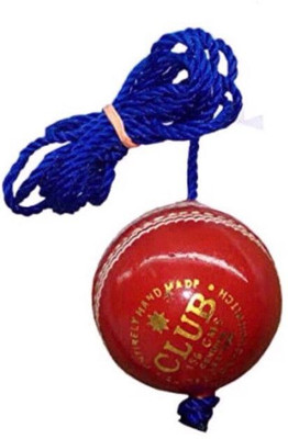 Peecock Corporation XZSI- Leather Cricket Hanging Ball Red For Shot Practice , 1 ball dr27 Cricket Training Ball(Standard, Pack of 1, Red)