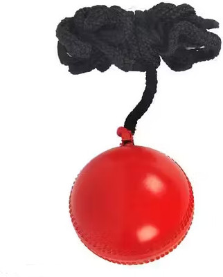 Kkrish Synthetic Hard Ball with a Cord, Cricket Hanging Ball for Training,Practice, Red Cricket Training Ball(Standard, Pack of 1, Red)