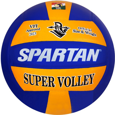 Spartan Super Volley Leather Volleyball - Size: 4(Standard, Pack of 1, Multicolor)