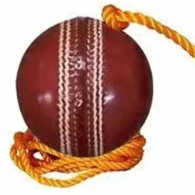 Peecock Corporation NXC- Leather Cricket Hanging Ball Red / 1 Ball ,cb94 Cricket Training Ball(Standard, Pack of 1, Red)