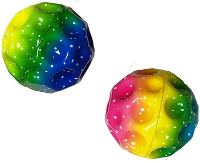 avish creations Super High Bouncing Ball, Moon Ball and Space Balls, Ball Bouncy Ball Jumping Ball(Standard, Pack of 6, Multicolor)