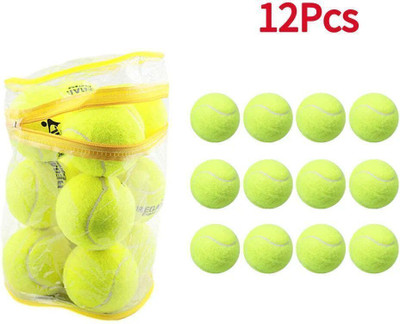 coscocricket Royal_Industries_Power_Serve_Green_1 Cricket Rubber Ball(Standard, Pack of 12, Yellow)