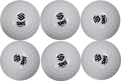 SNS Dimple Match Hockey Hockey Ball(Standard, Pack of 6, White)