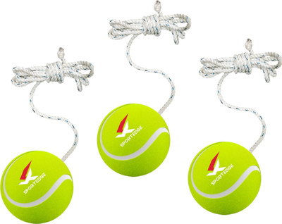sportedge Hanging tennis Cricket Practice Ball solo Training Indoors & Outdoors pack 3 Cricket Tennis Ball(Kids, Pack of 3, Green)