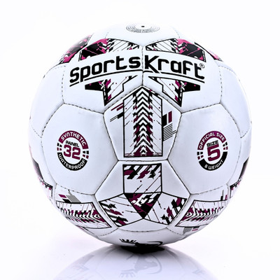 SPORTSKRAFT SK STRIKER Football - Size: 5(Standard, Pack of 1, White, Red, Black)