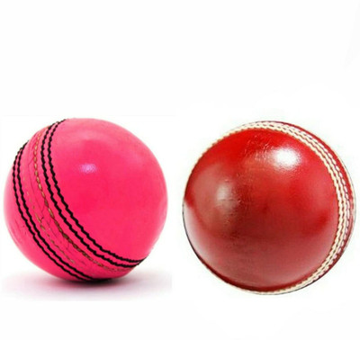 NE NEPTUNE Red and Pink 2 Piece Leather ball Cricket Leather Ball(Standard, Pack of 2, Red, Pink)