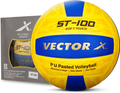 VECTOR X ST-100 Soft Touch 18 Panel PU Pasted Play Volleyball - Size: 4(Standard, Pack of 1)