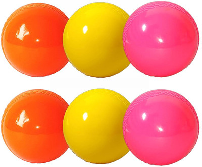 SPOKID Synthetic Wind Ball for Cricket Multicolour Standard Size Cricket Rubber Ball(Standard, Pack of 6, Multicolor)