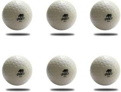 Deep Hockey Turf Ball Dimple Hollow Hockey Ball(Standard, Pack of 6, White)
