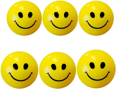 Eclet Smile Face Stress Balls Funny Stress Ball Smile Ball Toys for Adults Foam Ball(Standard, Pack of 6, Yellow)