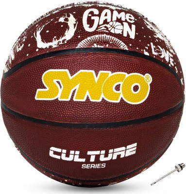 SYNCO Culture Series | Official Men's Basketball | Moulded | 8 Panel | Brown Basketball - Size: 7(Pack of 1)