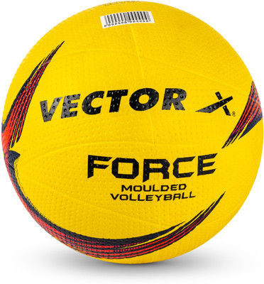 VECTOR X Force Rubber Moulded Durable & Waterproof Indoor Outdoor Beach ball + Air Pin Volleyball - Size: 4(Standard, Pack of 1)