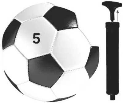 Dinetic Football Black & White with air pump Football - Size: 5(Standard, Pack of 1, White, Black)