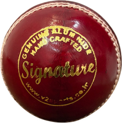V2 Signature 4 Piece Top Grade Leather Cricket Ball, Hand Stitched Cricket Leather Ball(Standard, Pack of 1, Red)