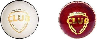 SSI Red and White Combo Cricket Leather Ball(Standard, Pack of 2, Red, White)