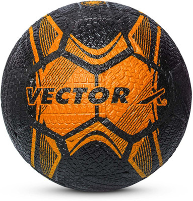VECTOR X Street Soccer Rubber Moulded Football - Size: 5(Standard, Pack of 1, Black, Orange)