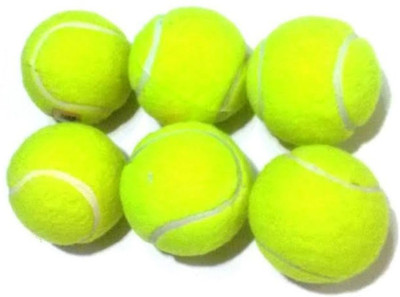 Freedy Cricket Tennis Ball Light Weight, Made of Rubber for Cricket Training, Cricket Tennis Ball(Standard, Pack of 6, Yellow)