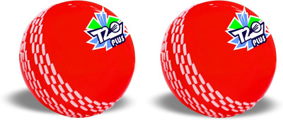 Jaspo T-20 Plus Practice Cricket/Wind Ball for Indoor & Outdoor Street Cricket Synthetic Ball(Standard, Pack of 2, Red)