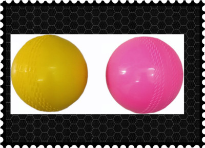 Dharyanshu FK_21Cricket Wind BallPack_of_2 Cricket Synthetic Ball(Standard, Pack of 2, Yellow, Pink)